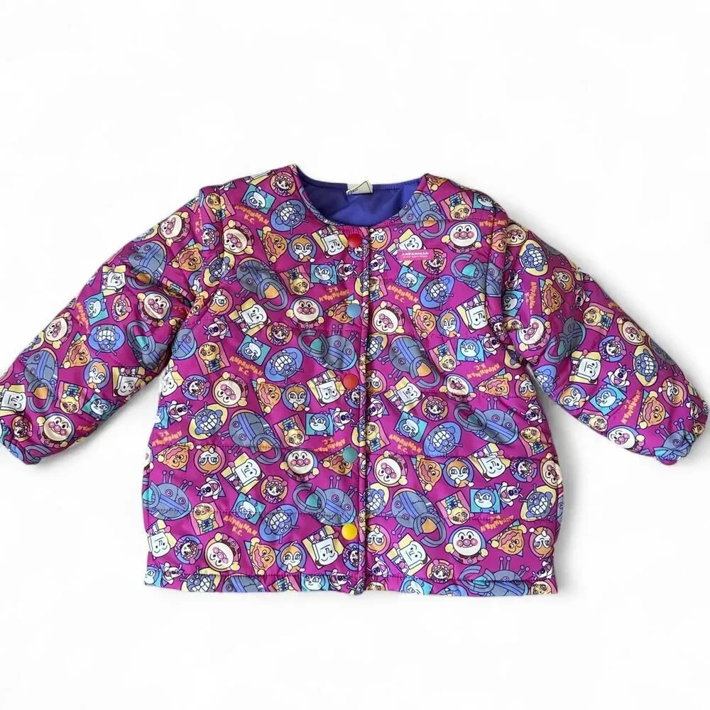 Anpanman Kids Collection Reversible Puffer Jacket Vest Set Size 100cm (4T) Japan